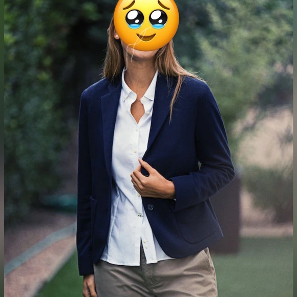 Halogen Navy Blue Collarless Fully Lined Blazer Zippered Pockets | Size Small - Picture 9 of 9